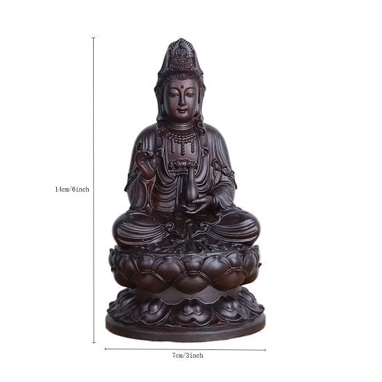 ALDO Décor>Artwork>Sculptures & Statues Feng Shui Sandalwood Hand Carved Buddha Statue For Good Luck,Wealth and Prosperity