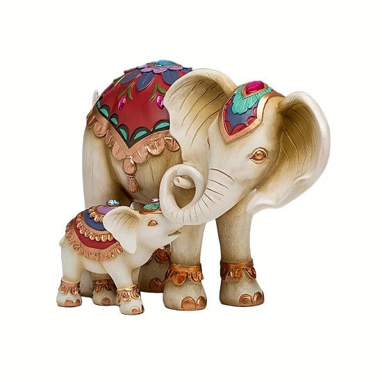 ALDO Decor / Artwork / Sculptures & Statues / Fortune Elephant Famiy Hand Made Sculpture Symbolize Welth, Happiness and Prosperity