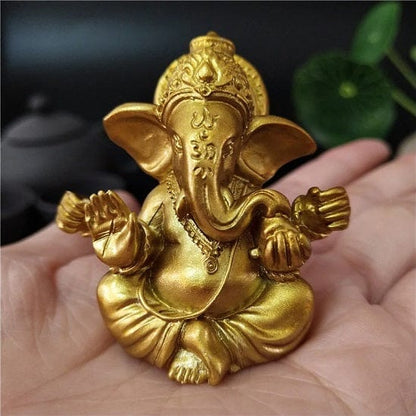 ALDO Décor>Artwork>Sculptures & Statues Gold Lord Ganesha Buddha Statue Elephant God Sculptures Ganesh Figurines