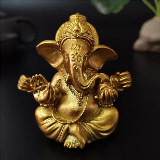 ALDO Décor>Artwork>Sculptures & Statues Gold Lord Ganesha Buddha Statue Elephant God Sculptures Ganesh Figurines