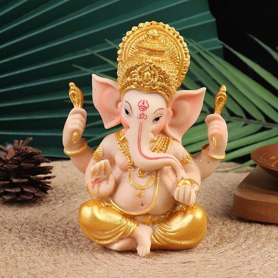 ALDO Décor>Artwork>Sculptures & Statues Gold Lord Ganesha Buddha Statue Elephant God Sculptures or Good Luck,Wealth and amp;Prosperity Style B