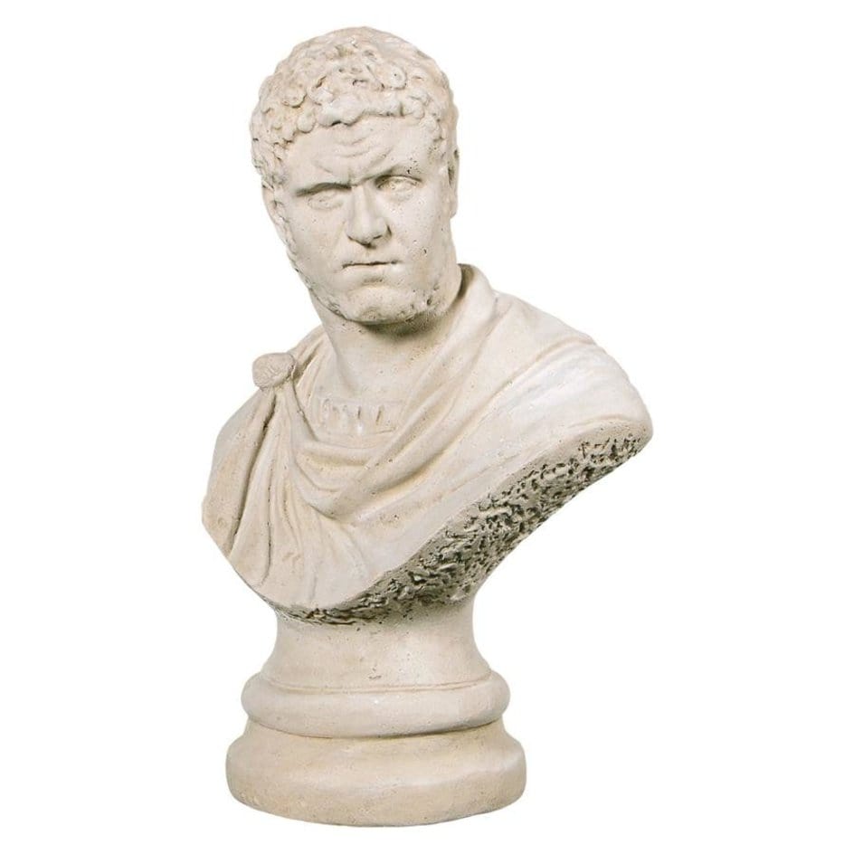 ALDO Décor>Artwork>Sculptures & Statues Roman Emperor Marcus Aurelius  Caracalla Sculptural Bust On Corinthian Pedestal