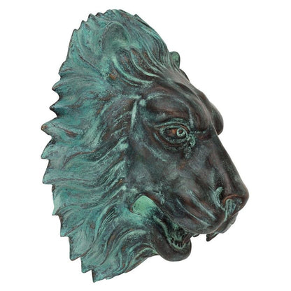 ALDO Decor > Fountains & Ponds 11"Wx6"Dx13"H. / new / resin Florentine Lion Head Spouting  Garden Wall Sculpture With Pump