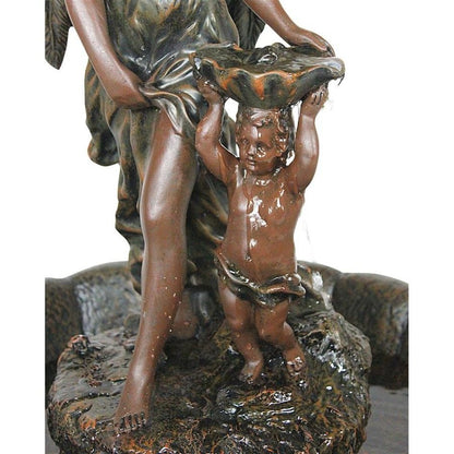 ALDO Decor > Fountains & Ponds 23"Wx23"Dx47"H / new / resin Italian Style Gradian Angel Sculptural Garden Fountain