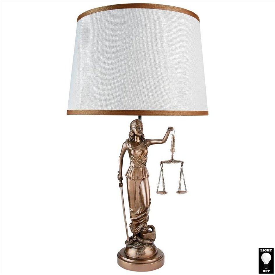 ALDO Décor>Lighting > Lamps NEW / resin / 15″dia.x28.5″H. Goddess of Justice Themis Greek Goddess of Law Table Lamp