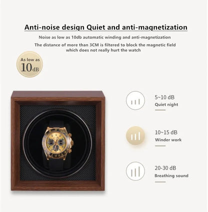 ALDO Décor > Watches Automatic Luxury One Slot Watch Ultra Quiet Winder Multimode Antimagnetic With LED Lights and USB/DC