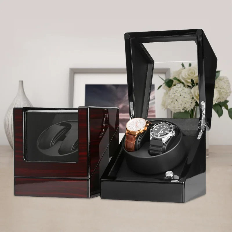 ALDO Décor > Watches Luxury Automatic Wood Polish Design Watch Winder Fine Stand Case With USB Power Adapter