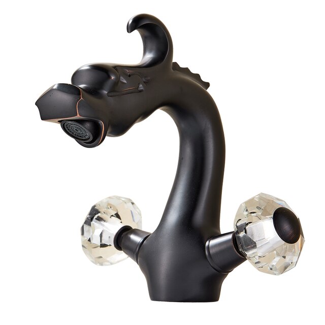 ALDO Hardware>Plumbing Fixtures Black Luxury Contemporary Bathroom Dragon Basin Faucet Deck Mounted.