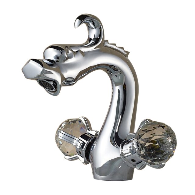 ALDO Hardware>Plumbing Fixtures Chrome Luxury Contemporary Bathroom Dragon Basin Faucet Deck Mounted.