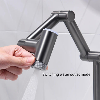 ALDO Hardware>Plumbing Fixtures Unique Folding Digital Display LED Basin Faucet Mixer 360 Rotation Multi-function Stream Sprayer