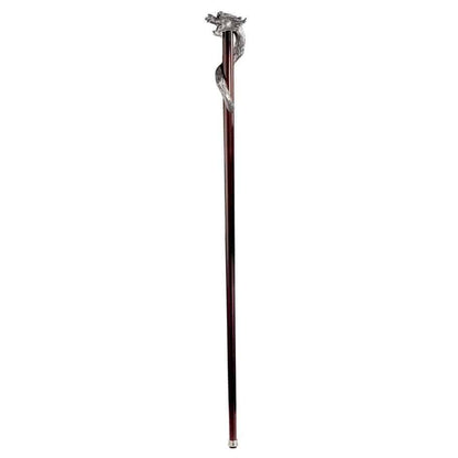 ALDO Health Care Mobility & Accessibility Canes & Walking Sticks 3.5"Wx3.5"Dx33.5"H / NEW / Wood Italian Dragon Solid Hardwood Pewter Walking Stick Collectible Not intended for Orthopedic use.