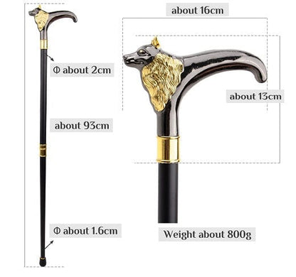 ALDO Health Care Mobility & Accessibility Canes & Walking Sticks Collectible  Gentleman Gold Black Luxury Fox Walking Stick