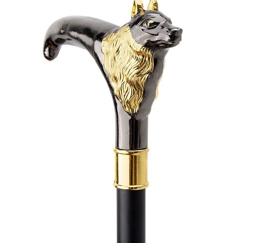 ALDO Health Care Mobility & Accessibility Canes & Walking Sticks Collectible  Gentleman Gold Black Luxury Fox Walking Stick