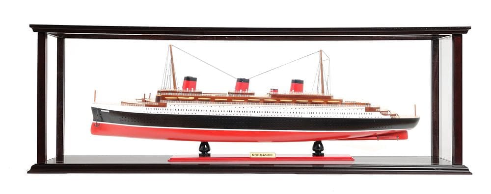 ALDO Hobbies & Creative Arts> Collectibles> Scale Model 44.75 W: 9.25 H: 15 Inches / NEW / Wood T.S.S. Normandie French Painted Passenger Ship Ocean Liner Large Wood Model Assembled With Display Case