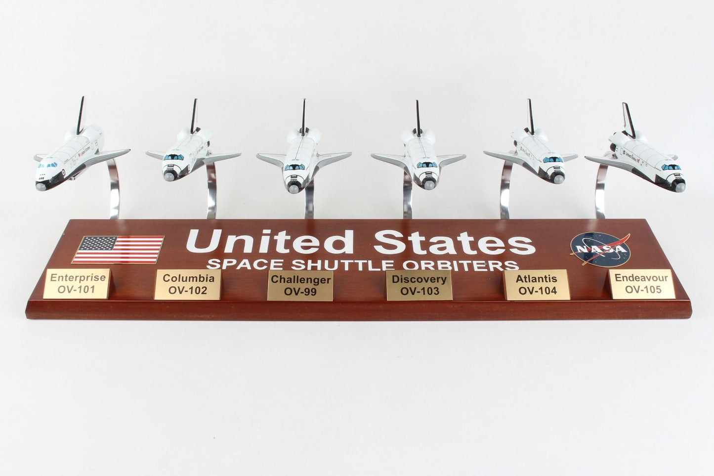 ALDO Hobbies & Creative Arts> Collectibles> Scale Model 7.00" long x 4.50" wide Each / NEW / wood NASA US Space Shuttles Orbiters Collection Enterprise, Columbia, Challenger, Discovery, Atlantis, and Endeavour Wood Models Collection