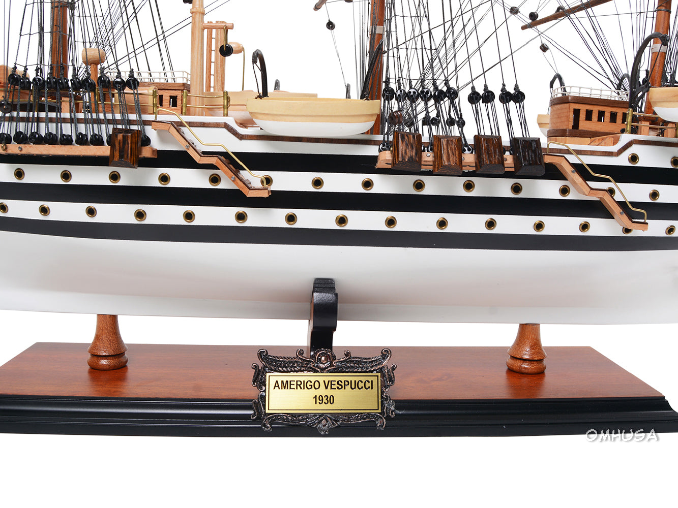 ALDO Hobbies & Creative Arts> Collectibles> Scale Model Amerigo Vespucci Italian Royal Navy Tall War Ship Medium Painted Wood Model Sailboat Assembled