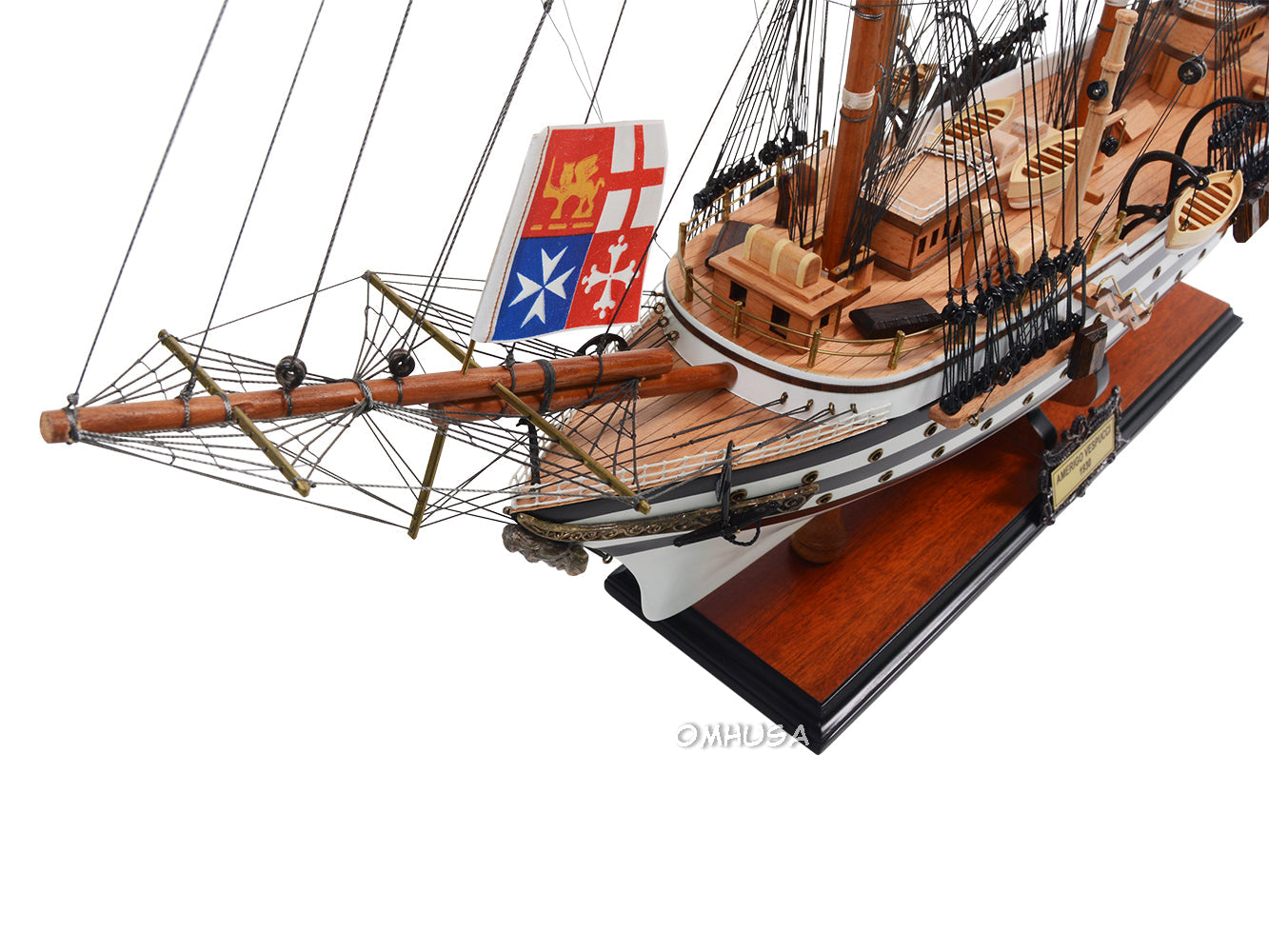 ALDO Hobbies & Creative Arts> Collectibles> Scale Model Amerigo Vespucci Italian Royal Navy Tall War Ship Medium Painted Wood Model Sailboat Assembled