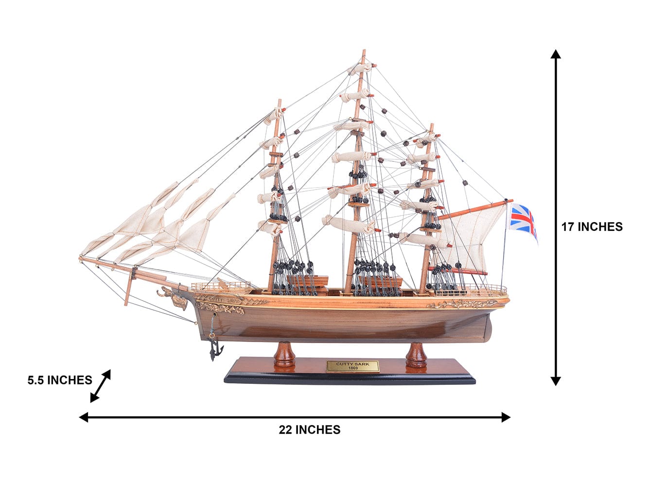 ALDO Hobbies & Creative Arts> Collectibles> Scale Model Cutty Sark China Clipper Tall Ship Small Wood Model Sailboat Assembled