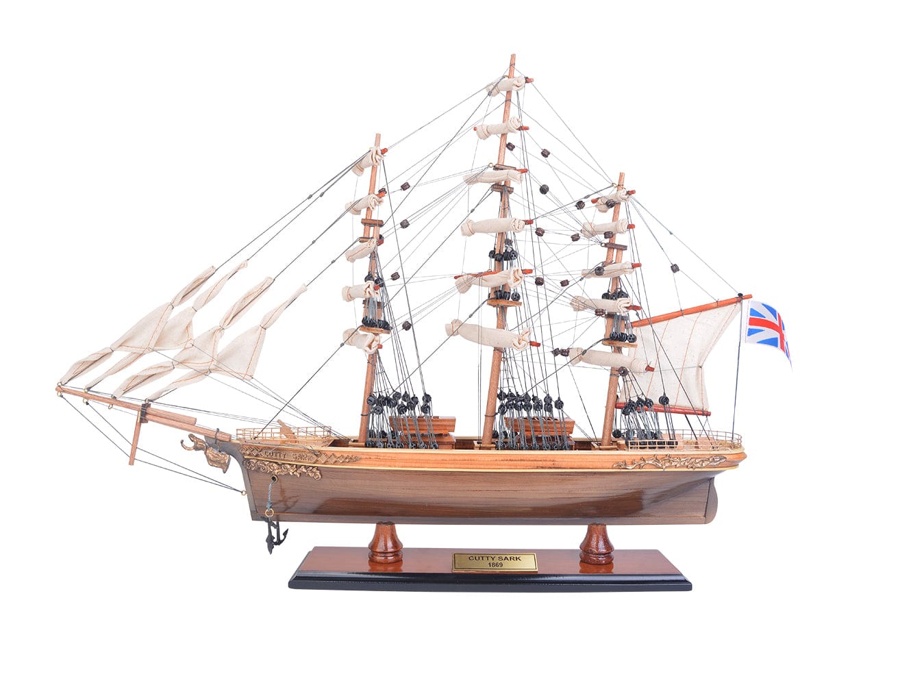 ALDO Hobbies & Creative Arts> Collectibles> Scale Model Cutty Sark China Clipper Tall Ship Small Wood Model Sailboat Assembled