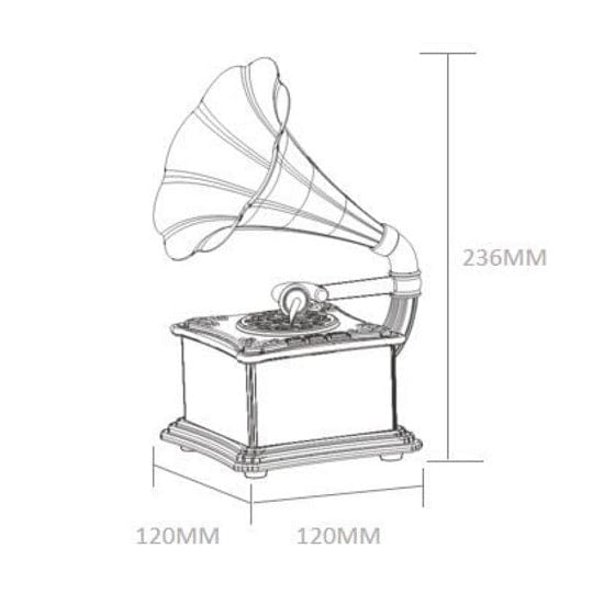 ALDO > Hobbies & Creative Arts> Collectibles> Scale Model Gramophone Shape Rechargeable Retro Bluetooth Speaker USB