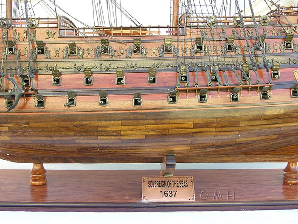 Aldo Hobbies & Creative Arts> Collectibles> Scale Model HMS Sovereign Of The Seas Royal Navy Tall Ship X Large One of a Kind Wood Model Ship Assembled