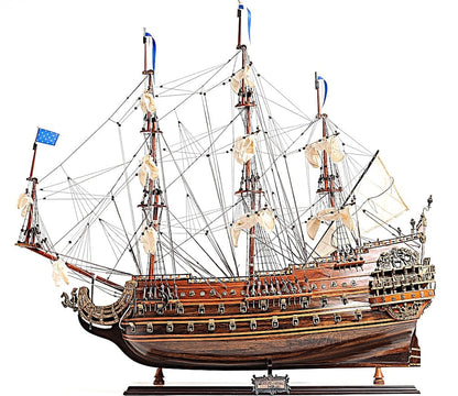 ALDO Hobbies & Creative Arts> Collectibles> Scale Model L: 28 W: 10 H: 27 Inches / NEW / Wood Soleil Royal Royal Sun French Tall Ship Medium Wood Model Sailboat Assembled