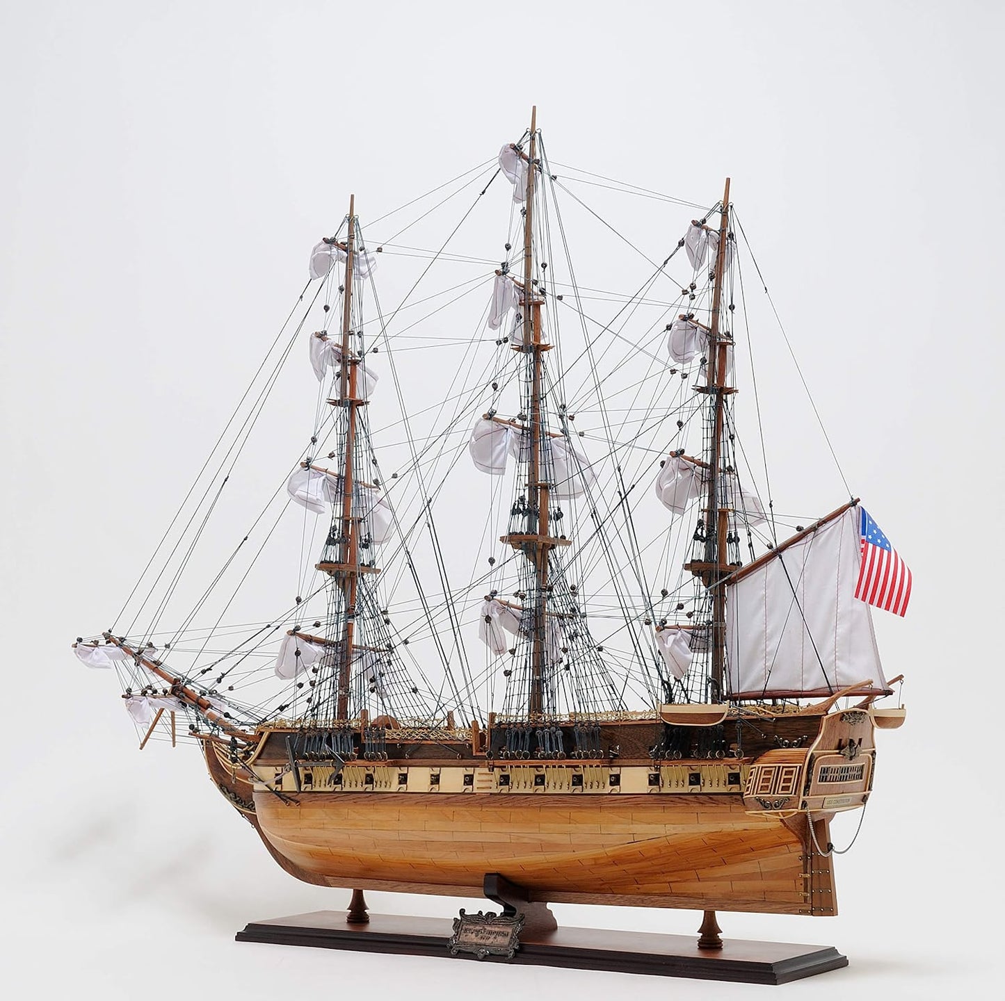 ALDO Hobbies & Creative Arts> Collectibles> Scale Model L: 31 W: 10 H: 25 Inches / NEW / Wood USS Constitution Old Ironsides Tall Ship Wood Medium Model Sailboat Assembled