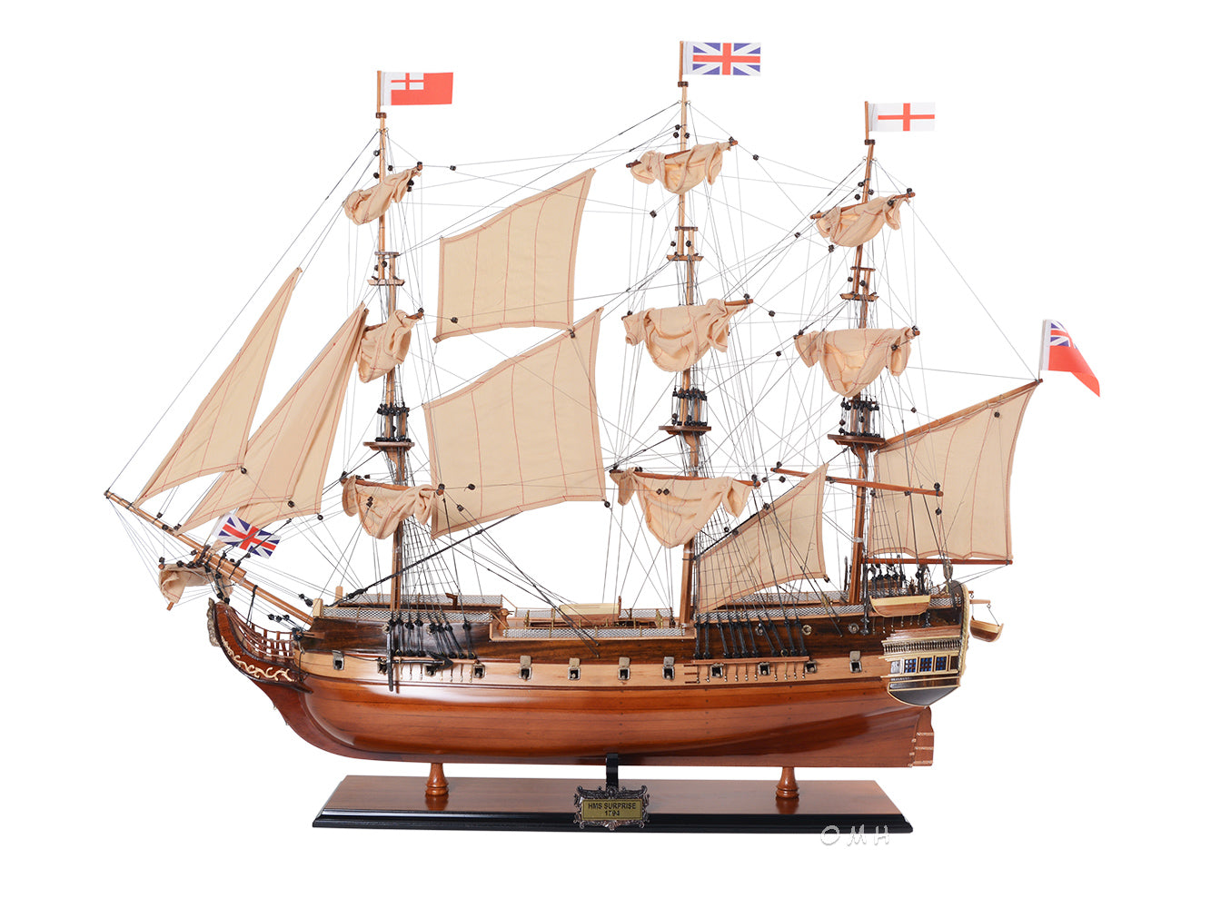 ALDO Hobbies & Creative Arts> Collectibles> Scale Model L: 37 W: 12 H: 31 Inches / new / wood HMS Surprise British Royal Navy Frigate Tall Ship  Portrayed in the Movie Master and Commander Wood Model Sailboat Assembled