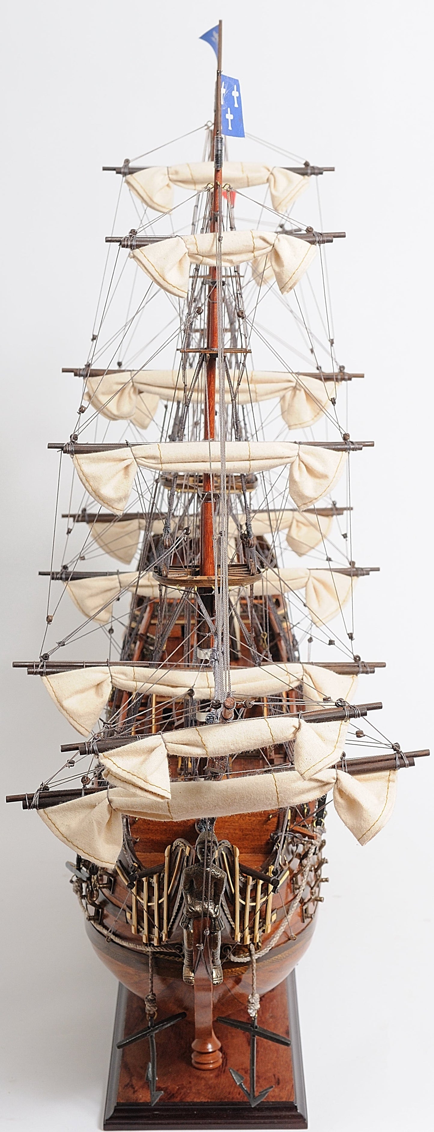 ALDO Hobbies & Creative Arts> Collectibles> Scale Model L: 37 W: 12 H: 36 Inches / Brown / Wood Royal Louis E.E French Navy Tall Ship Large Sailboat Wood Model Assembled