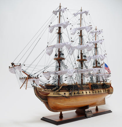 ALDO Hobbies & Creative Arts> Collectibles> Scale Model L: 40 W: 13.75 H: 60 Inches / NEW / Wood USS Constitution Large Tall Ship Wood Model Sailboat With Floor Display Case Combo Assembled