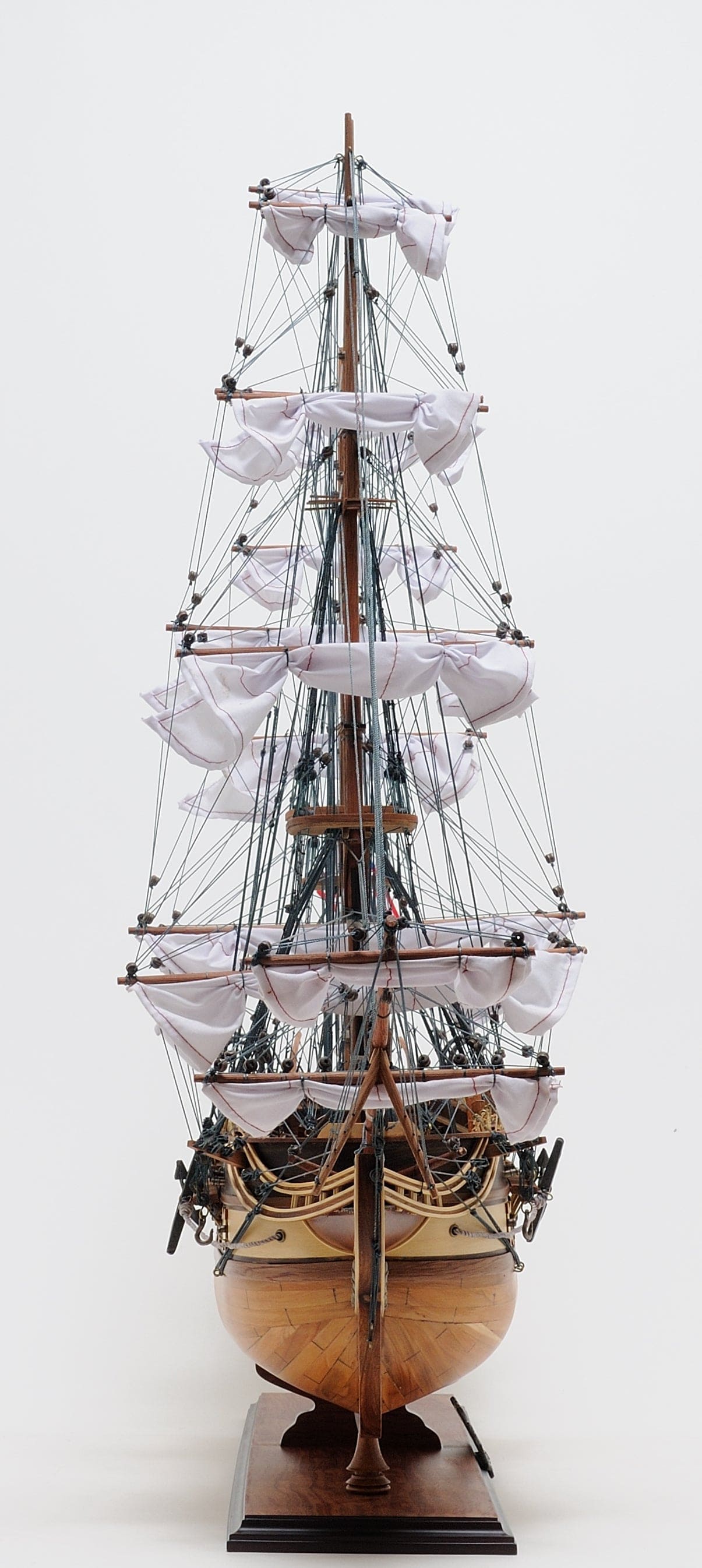 ALDO Hobbies & Creative Arts> Collectibles> Scale Model L: 40 W: 13.75 H: 60 Inches / NEW / Wood USS Constitution Large Tall Ship Wood Model Sailboat With Floor Display Case Combo Assembled