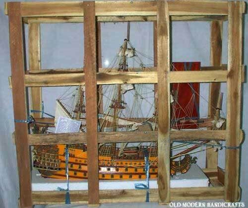 ALDO Hobbies & Creative Arts> Collectibles> Scale Model L: 40 W: 13.75 H: 69 Inches / Brown / Wood HMS Victory Admiral Nelson Flagship Tall Ship Large Sailboat Exclusive Edition Wood Model Assembled With Floor Display Case