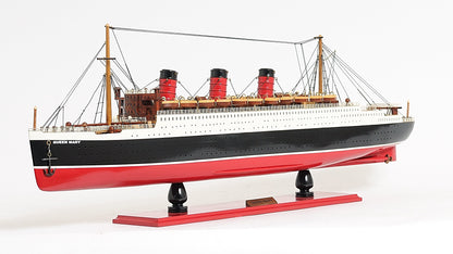 ALDO Hobbies & Creative Arts> Collectibles> Scale Model L: 40 W: 5 H: 12 Inches / NEW / Wood Queen Mary British Flagship Star Painted Passenger Ship Ocean Liner Large Wood Model Assembled