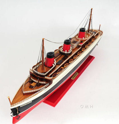 ALDO Hobbies & Creative Arts> Collectibles> Scale Model L: 41 W: 5.5 H: 14.5 Inches / NEW / Wood T.S.S. Normandie French Painted Passenger Ship Ocean Liner Large Wood Model Assembled