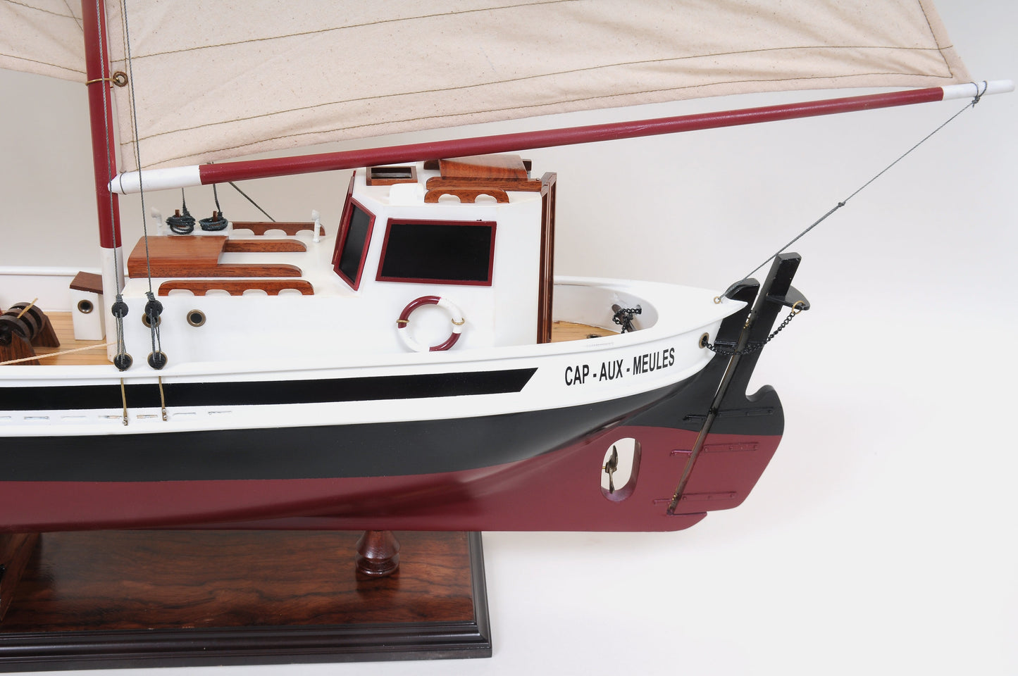 ALDO Hobbies & Creative Arts> Collectibles> Scale Model L: 43 W: 5.5 H: 31.25 Inches / NEW / Wood La Gaspésienne Canadien Sailboat Large Wood Model Ship By Developer Howard Chapelle