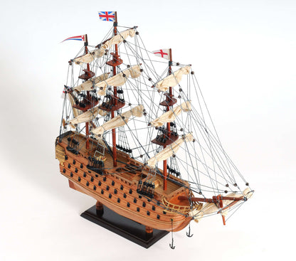 Aldo Hobbies & Creative Arts> Collectibles> Scale Model new / Wood / L: 19.5 W: 7 H: 18 Inches HMS Victory Small Tallship Wood Model Sailboat Assembled