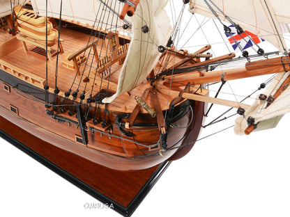 Aldo Hobbies & Creative Arts> Collectibles> Scale Model new / Wood / L: 38 W: 13 H: 32 Inches HMS  Endeavour British Royal Navy James Cook Tall Ship Large Wood Model Sailboat Assembled