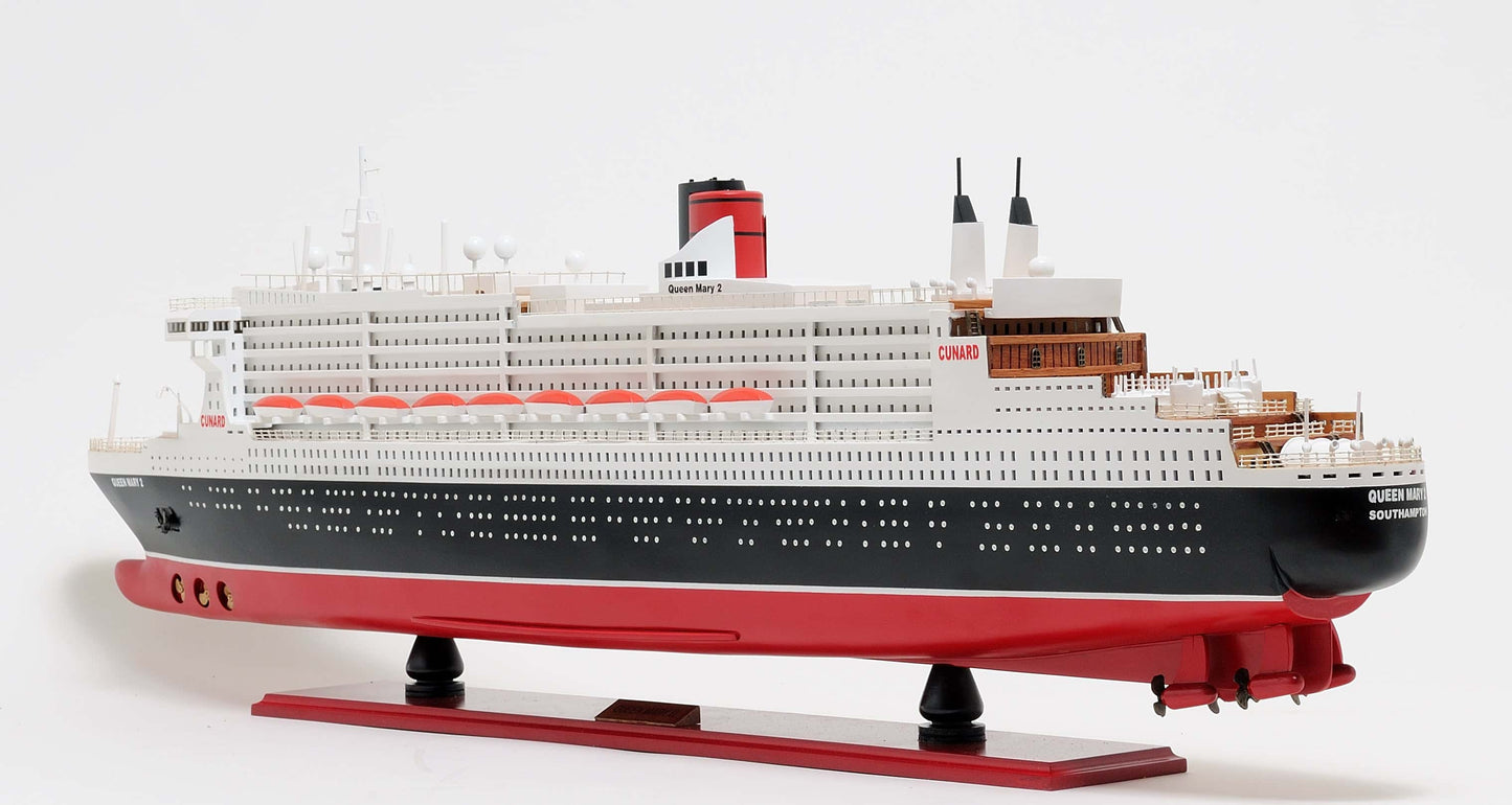 ALDO Hobbies & Creative Arts> Collectibles> Scale Model Queen Mary II Largest and Most Luxurious Passenger Ship Ocean Liner Ever Built Wood Model Assembled