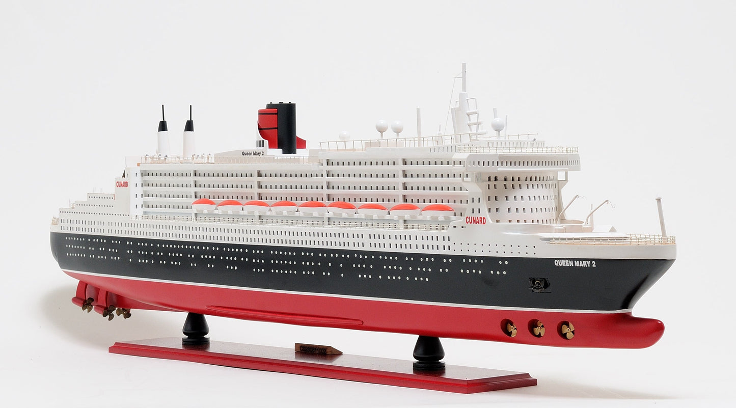 ALDO Hobbies & Creative Arts> Collectibles> Scale Model Queen Mary II Largest and Most Luxurious Passenger Ship Ocean Liner Ever Built Wood Model Assembled