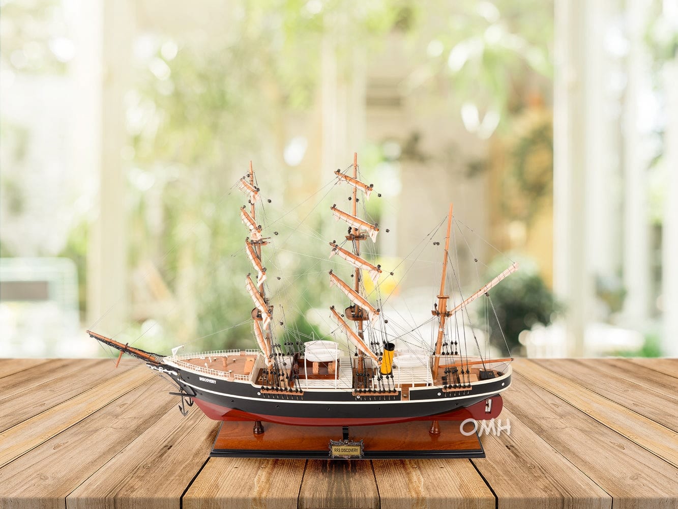 ALDO Hobbies & Creative Arts> Collectibles> Scale Model RRS Discovery Wood Model Sailboat  Steamship Assembled