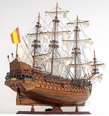 ALDO Hobbies & Creative Arts> Collectibles> Scale Model San Felipe Spanish Armada Galleon Tall Ship Medium Wood Model Sailboat Assembled