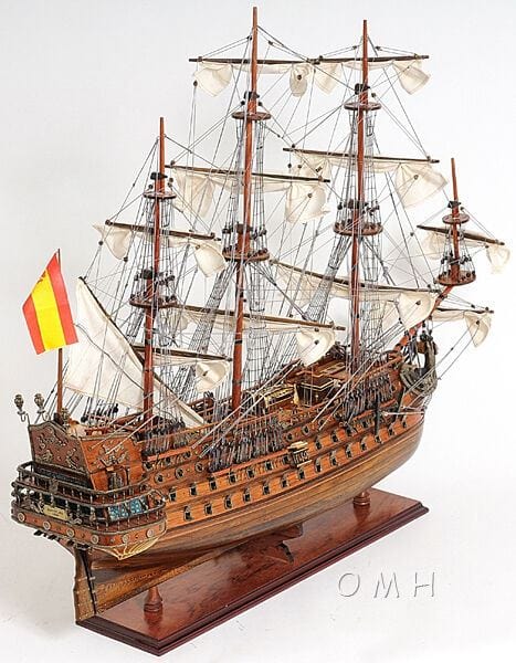 ALDO Hobbies & Creative Arts> Collectibles> Scale Model San Felipe Spanish Armada Galleon Tall Ship Medium Wood Model Sailboat Assembled