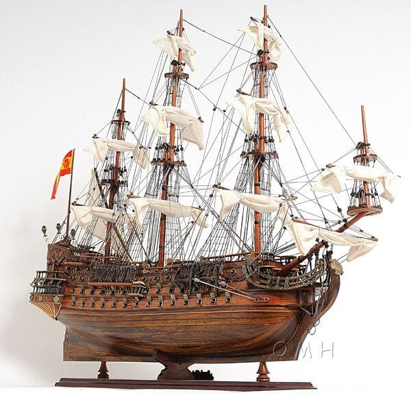 ALDO Hobbies & Creative Arts> Collectibles> Scale Model San Felipe Spanish Armada Galleon Tall Ship Medium Wood Model Sailboat Assembled