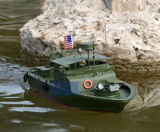 ALDO Hobbies & Creative Arts> Collectibles> Scale Model United States Navy Vietnam War Large PBR MKII Patrole River Assault Boat High Quality Replica Remote Controle Assembled