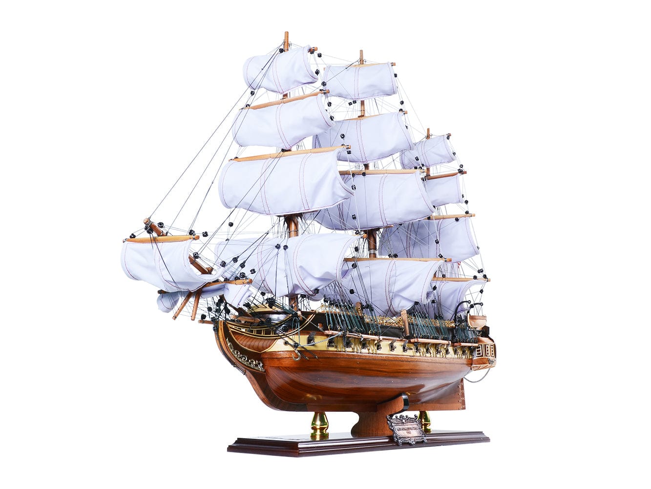 ALDO Hobbies & Creative Arts> Collectibles> Scale Model USS Constitution Old Ironsides Limited Edition Full Crooked Sails Tall Ship Wood Model Sailboat Assembled