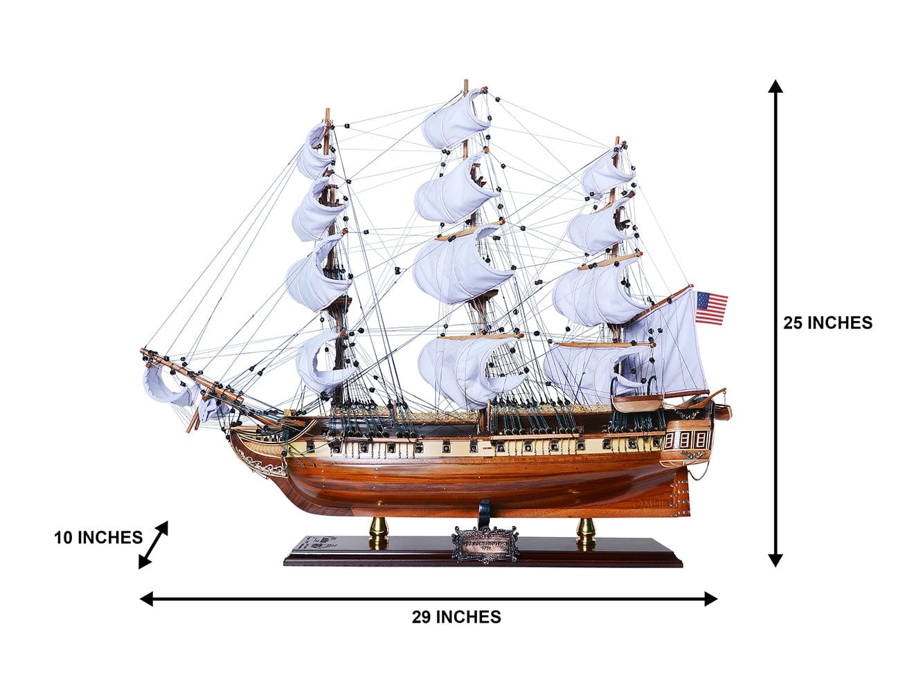 ALDO Hobbies & Creative Arts> Collectibles> Scale Model USS Constitution Old Ironsides Limited Edition Full Crooked Sails Tall Ship Wood Model Sailboat Assembled