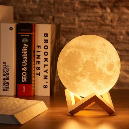 ALDO Home & Garden>Lamps> Lighting & Ceiling Fans Moon Lamp 16 Colors 18 cm / ABS Moon Shape LED Rechargeable Sixteen Colors Table Lamp