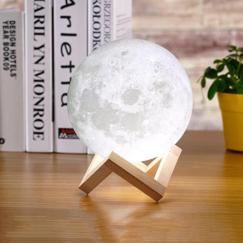 ALDO Home & Garden>Lamps> Lighting & Ceiling Fans Moon Lamp 16 Colors 18 cm / ABS Moon Shape LED Rechargeable Sixteen Colors Table Lamp