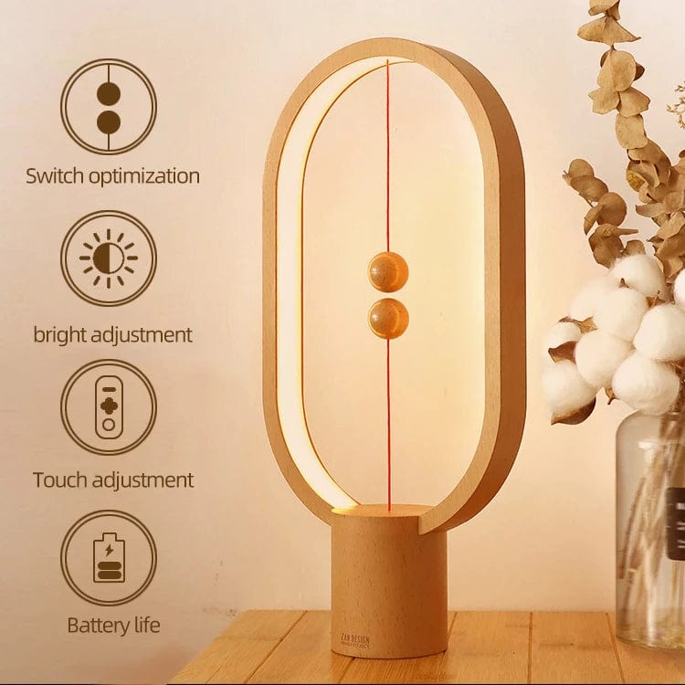 ALDO Home & Garden>Lamps> Lighting & Ceiling Fans Unique Magnetic Design Clock  Sculpture Tabletop LED Lamp With Round Base