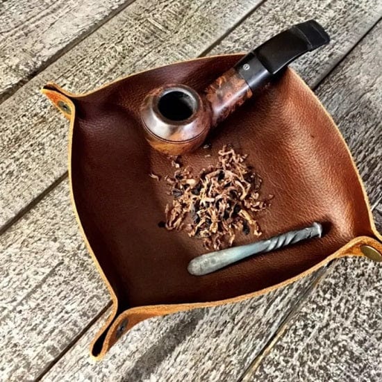 ALDO Home & Kitchen>Ashtray 7.8" x 7.8"/20*20cm / Leather Leather Foldable Rollable Ashtray for Tobacco Pipes